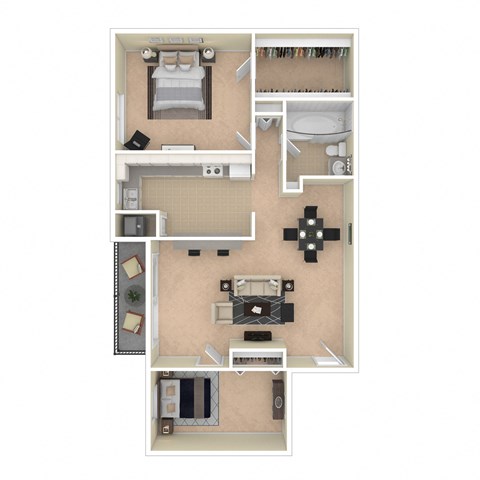 A2 1Bed 2Bath at Meadows at Capitol Heights, Maryland